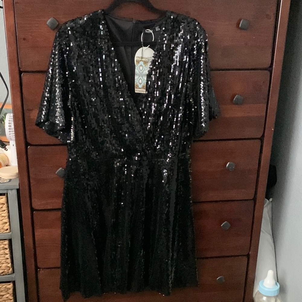 Black Sequin Dress
